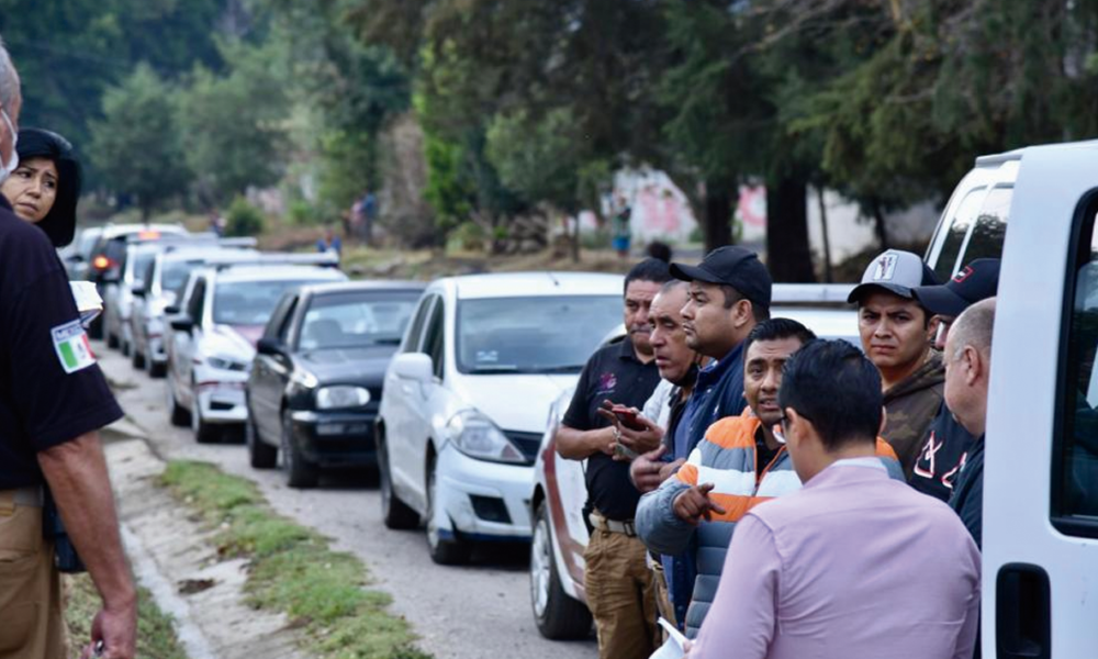 Transportistas se suman a las acciones preventivas en apoyo a la ciudadanía en rutas de evacuación de poblaciones cercanas al Popocatépetl