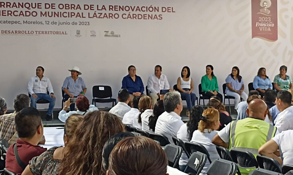 Presidió el gobernador Cuauhtémoc Blanco Bravo el arranque de la obra de la renovación del mercado municipal “Lázaro Cárdenas” en Zacatepec