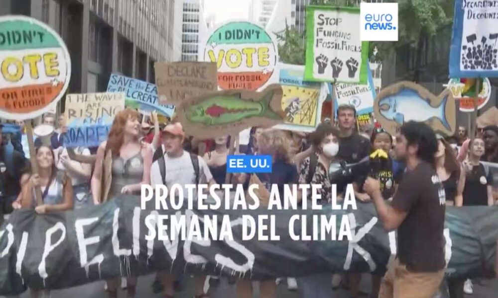 Protestas en Nueva York en el arranque de la Semana del Clima