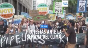 Protestas en Nueva York en el arranque de la Semana del Clima