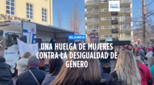 Huelga de mujeres contra la desigualdad en Islandia