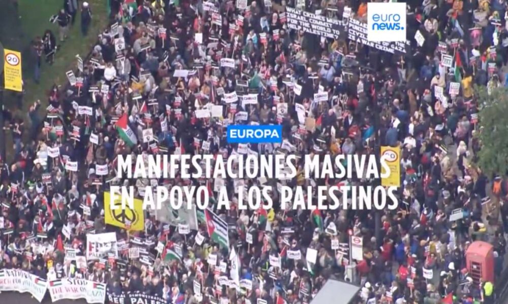 Manifestaciones masivas en Europa en apoyo a los palestinos