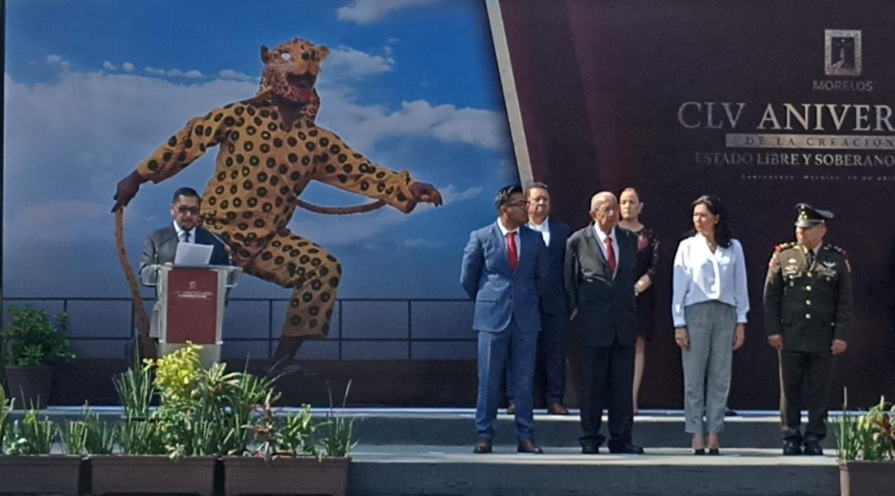 La ceremonia por el 155 aniversario de la creación del estado de Morelos que se realizó en la plaza de armas “general Emiliano Zapata Salazar