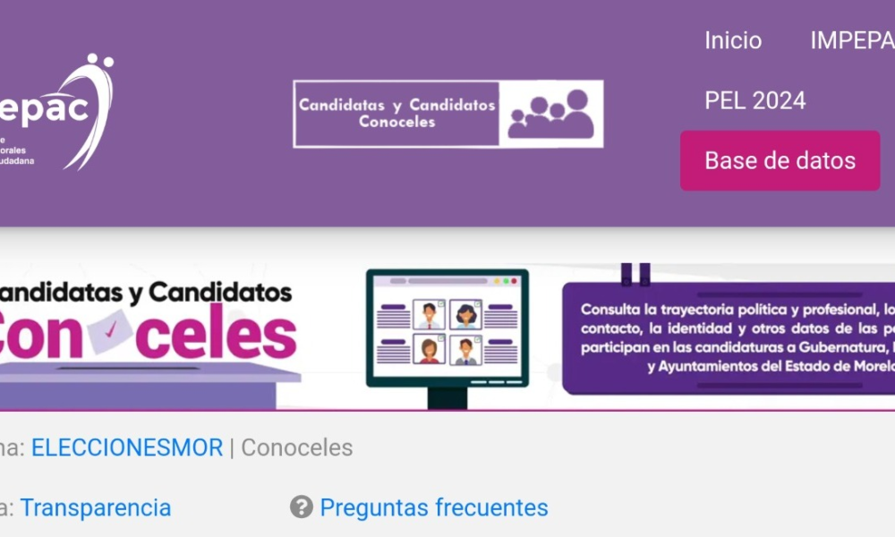 Conoce a tus candidatos: IMPEPAC lanza plataforma de transparencia electoral en Morelos