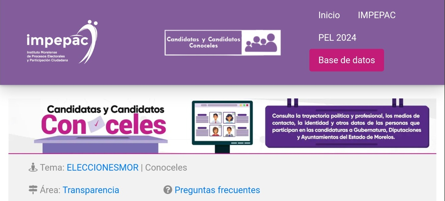 Conoce a tus candidatos: IMPEPAC lanza plataforma de transparencia electoral en Morelos