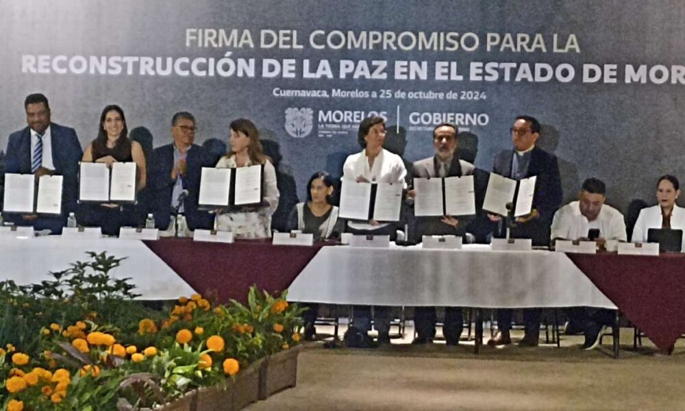 Gobierno y líderes religiosos firman el “Compromiso para la Reconstrucción de la Paz” en Morelos