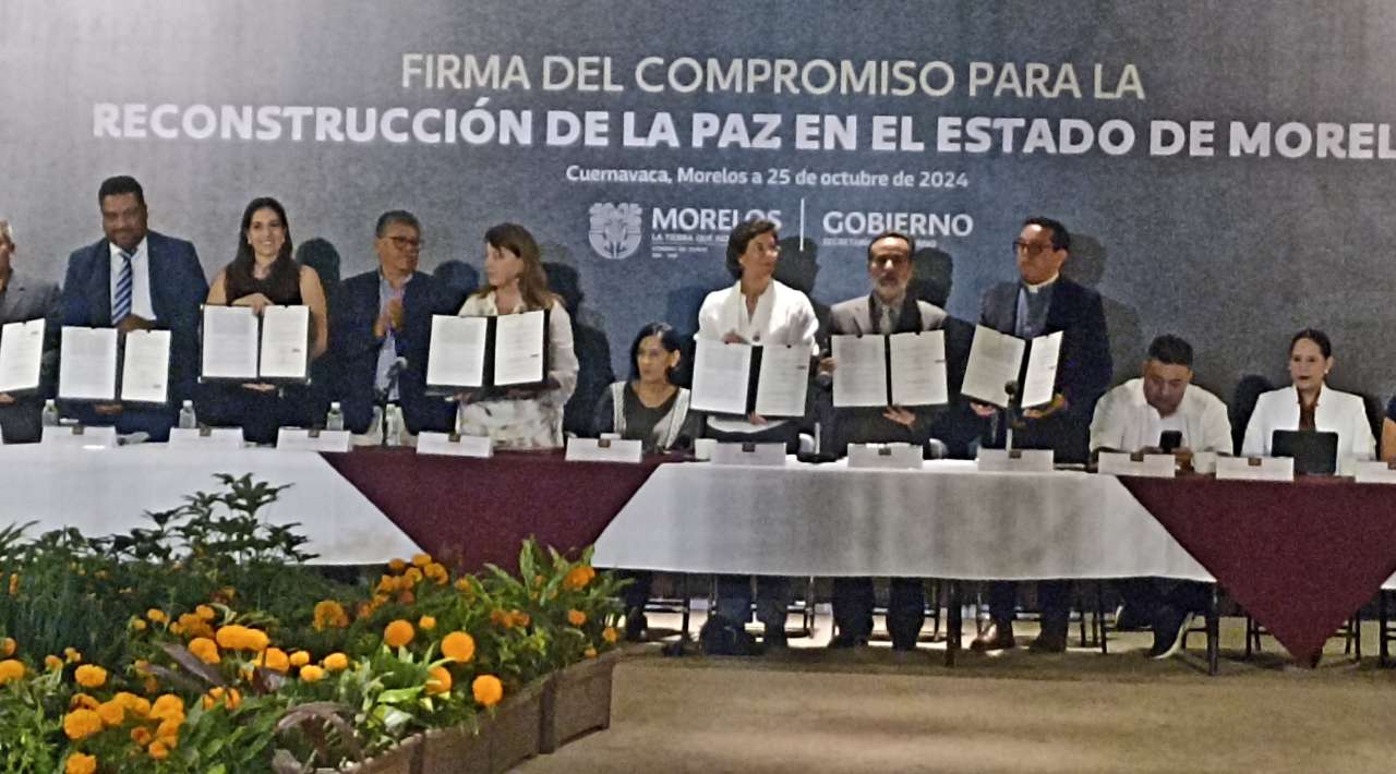 Gobierno y líderes religiosos firman el “Compromiso para la Reconstrucción de la Paz” en Morelos