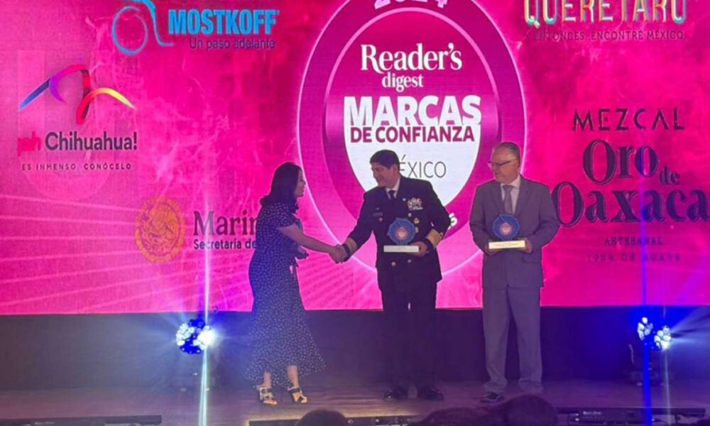 La Secretaría de Marina Recibe el Premio “Empresa de Mayor Confianza de Seguridad Pública” en los Premios Marcas de Confianza 2024