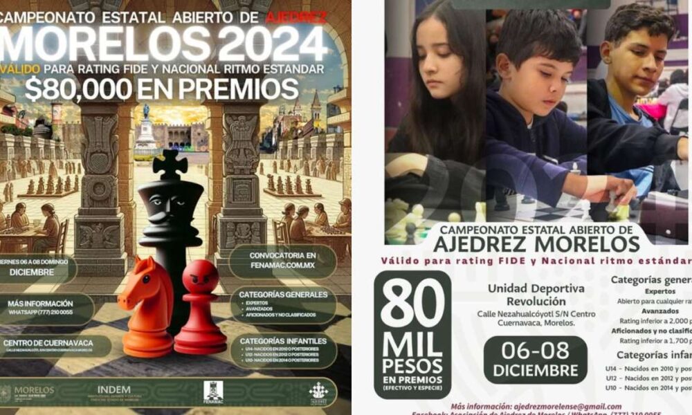 Torneo Estatal Abierto de Ajedrez Morelos 2024: Competencia y Oportunidades para Jóvenes Talentos