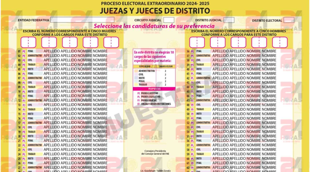 INE finaliza diseño de boletas para elecciones judiciales del 1 de julio