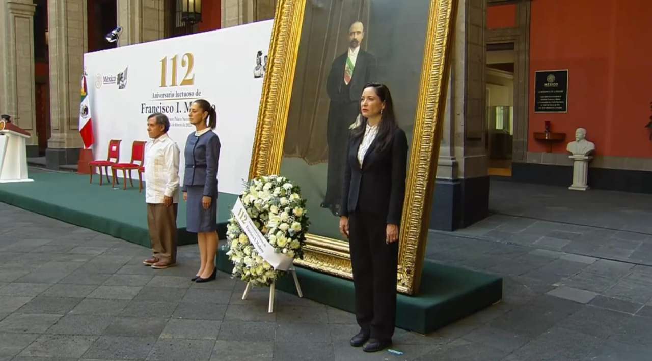 Sheinbaum encabeza ceremonia por el 112 aniversario luctuoso de Francisco I Madero