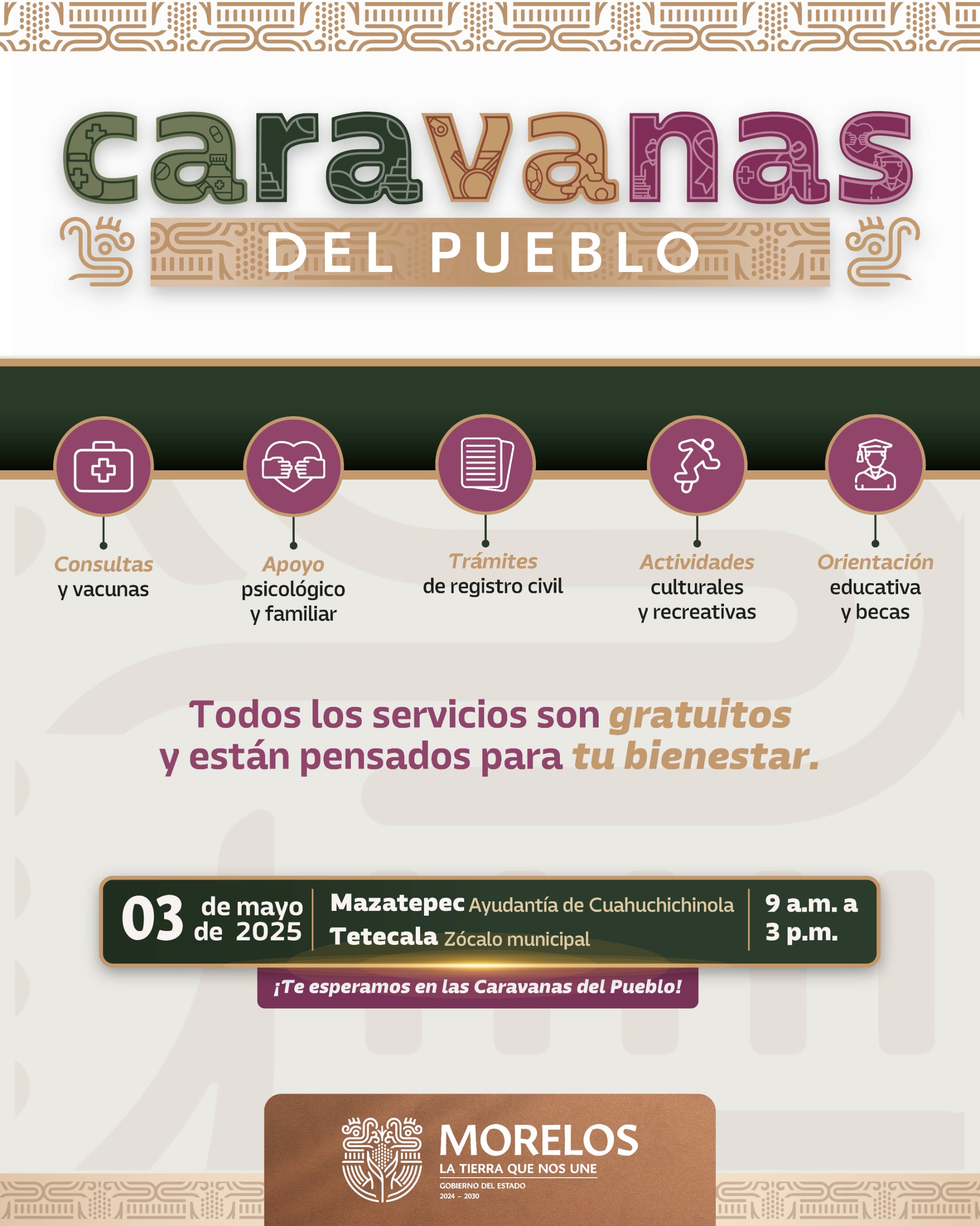 LLEGARÁN CARAVANAS DEL PUEBLO A TETECALA Y MAZATEPEC