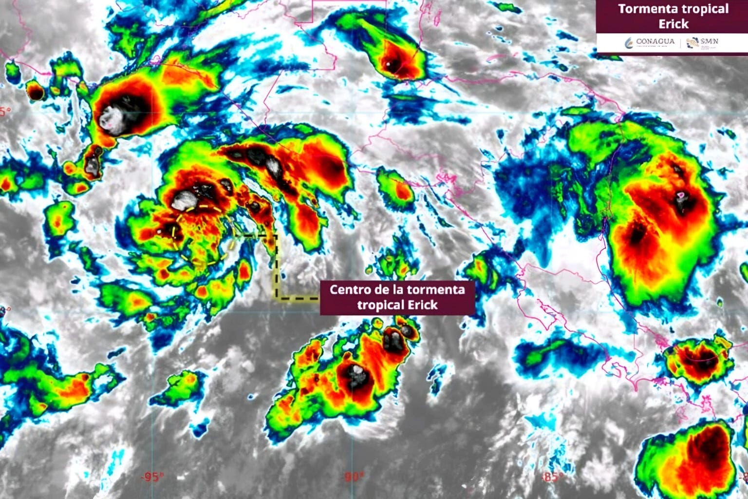 Tormenta Tropical “Erick” ocasionará lluvias intensas en el sureste del país