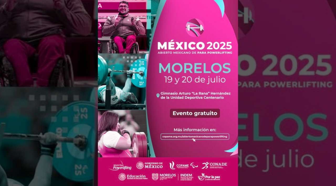 Morelos listo para recibir el Abierto Mexicano de Para Powerlifting 2025