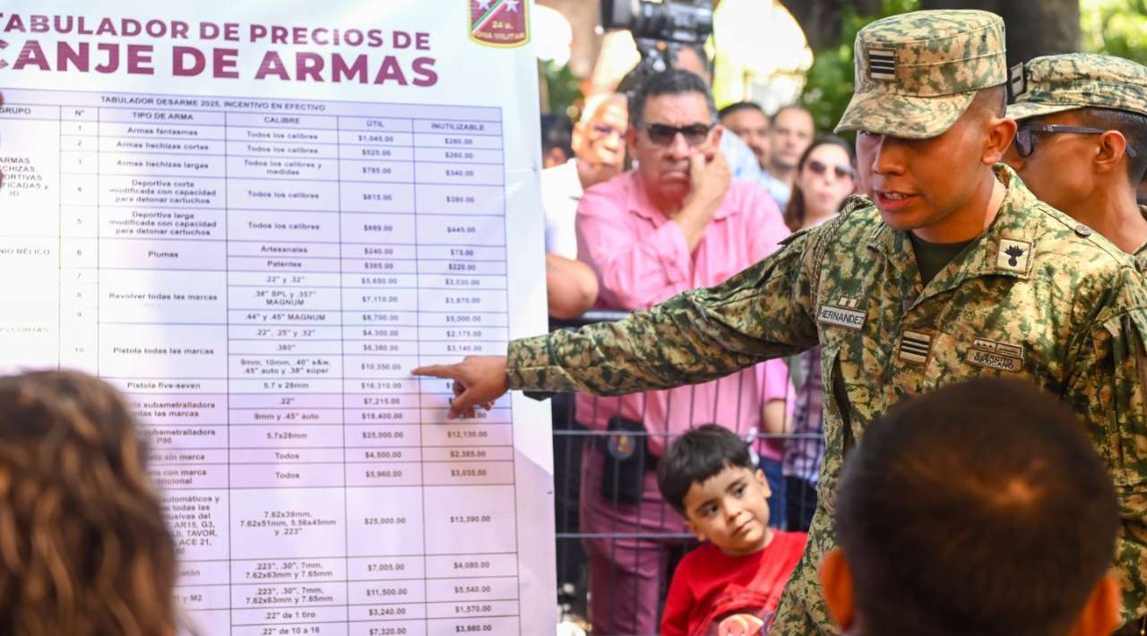 México canjea más de 5 mil armas de fuego en 2025 con programa federal “Sí Al Desarme Sí a la Paz”