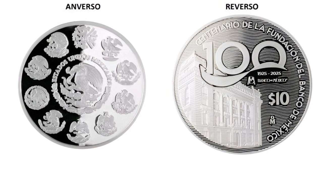 Banxico lanza moneda de plata y billetes conmemorativos por sus 100 años