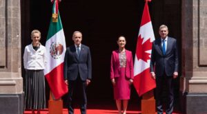 Sheinbaum recibe en Palacio Nacional al primer ministro de Canadá, Mark Carney