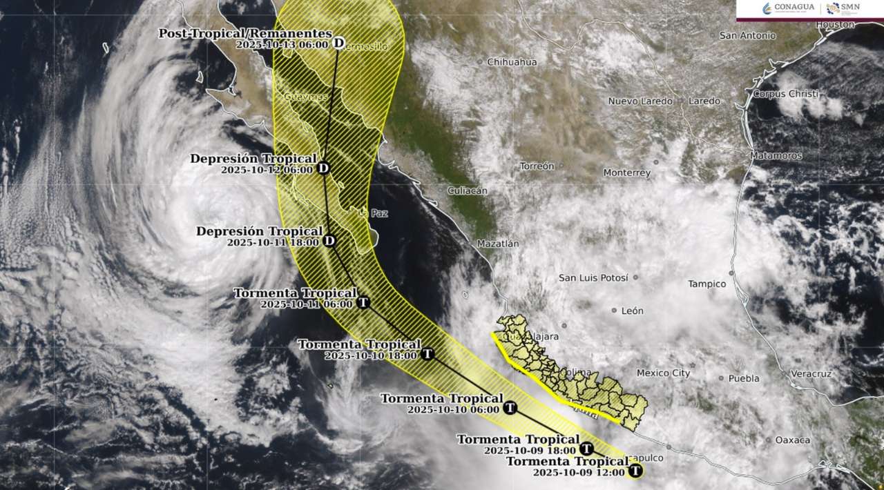 Se forma la tormenta tropical ‘Raymond’; provocará lluvias en cinco estados del Pacífico