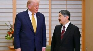 Trump inicia visita a Japón con reunión con el emperador Naruhito