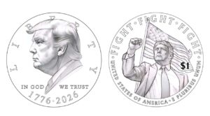 Departamento del Tesoro de EE.UU. evalúa acuñar moneda con la cara de Trump por 250º aniversario