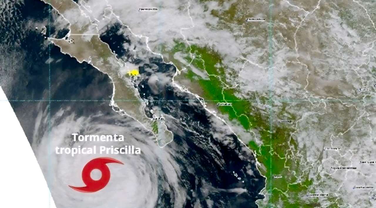 ‘Priscilla’ se degrada a tormenta tropical; persisten lluvias intensas en BC Sur