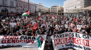 Sindicatos españoles movilizan a miles contra el genocidio en Gaza