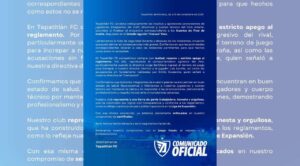 Tepatitlán emite comunicado tras bronca en el Estadio “Coruco” Díaz; jugadores y cuerpo técnico exigen mayor seguridad