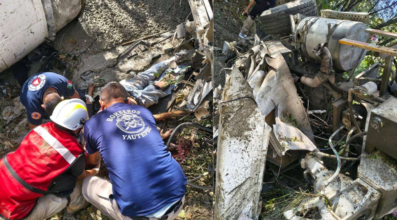 Murió conductor que volcó en Cañón de Lobos, en Yautepec