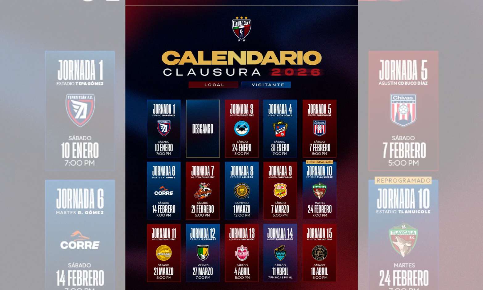 Atlante Visita a Tepatitlán en la Jornada 1 del Clausura 2026