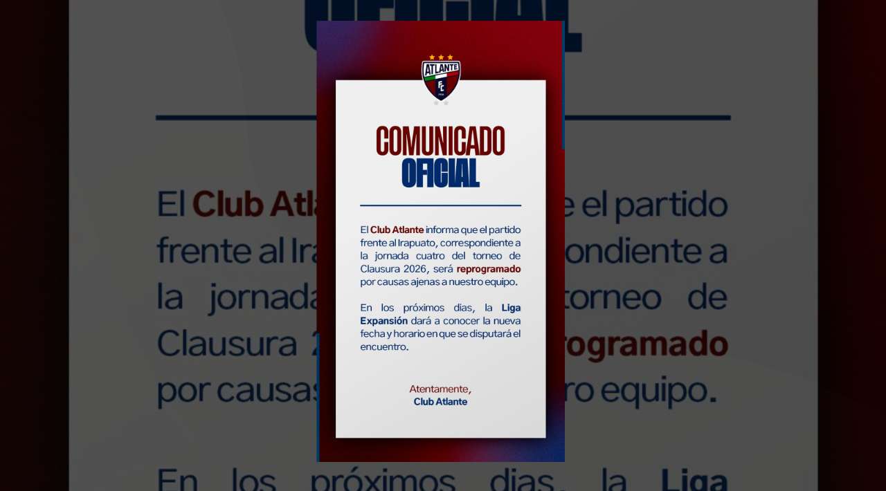 Reprograman partido del Atlante