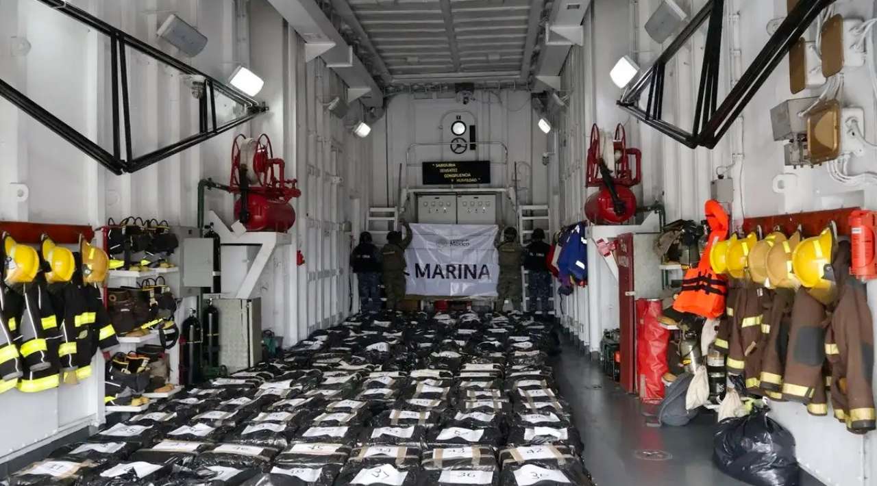 Aseguran cargamento de cocaína en operativo conjunto México–Estados Unidos en el Pacífico