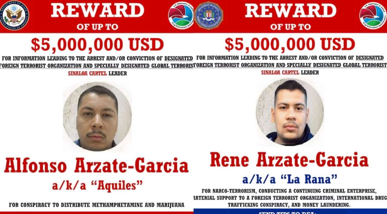 EE. UU ofrece 5 millones de dólares por “La Rana” y “El Aquiles”, líderes del Cártel de Sinaloa