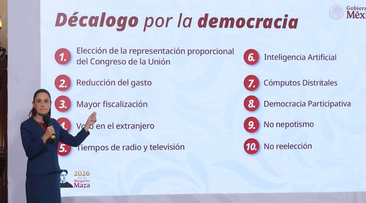 Sheinbaum presenta el “Decálogo por la Democracia” como base de su reforma electoral