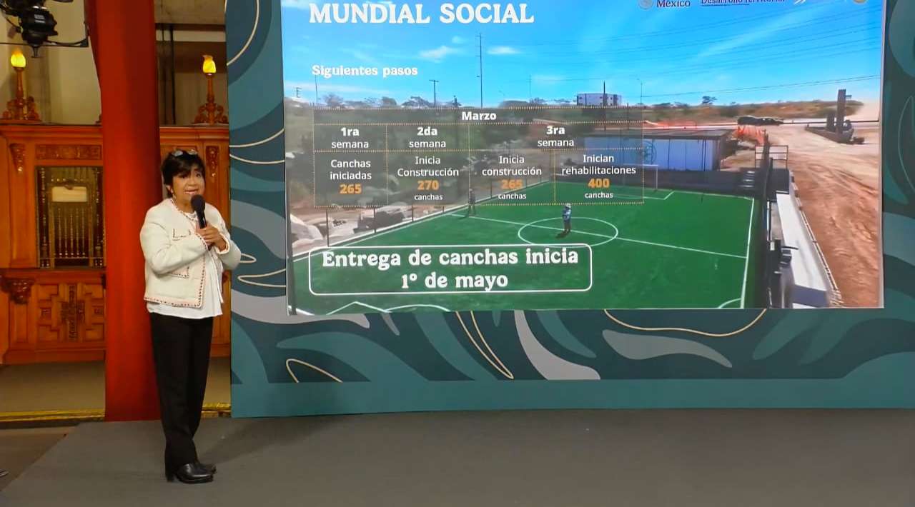 Gobierno anuncia construcción de mil 200 canchas de fútbol en 29 estados rumbo al Mundial 2026