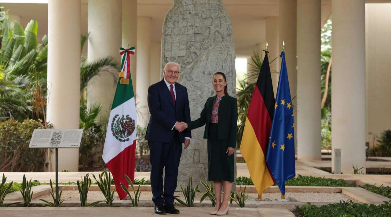Sheinbaum recibe a presidente de Alemania en Cancún fortalecen cooperación