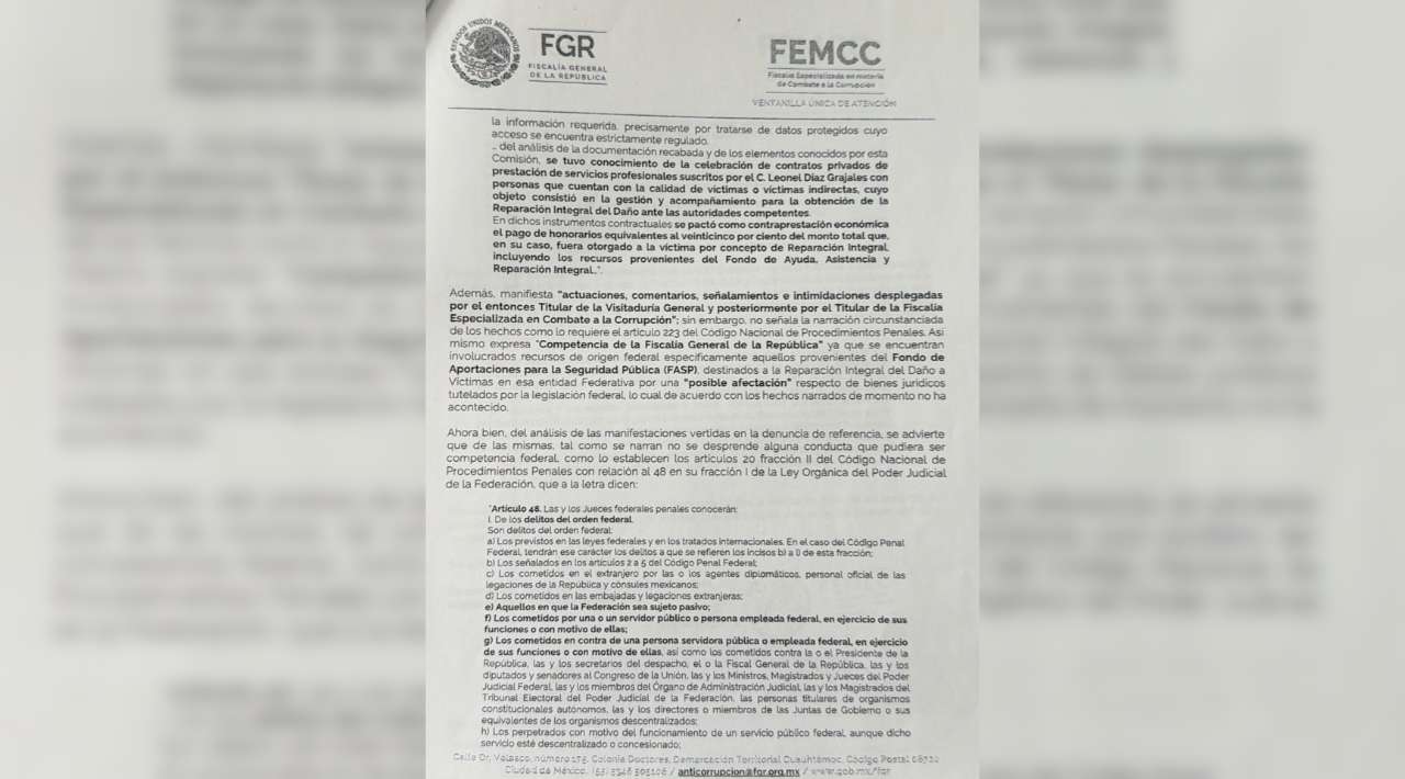 FGR determina improcedente denuncia contra fiscal anticorrupción de Morelos