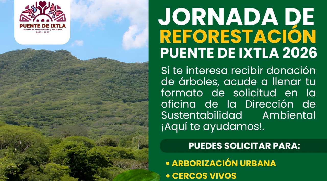 El municipio de Puente de Ixtla abre convocatoria para el registro de donación de árboles para la próxima jornada de reforestación