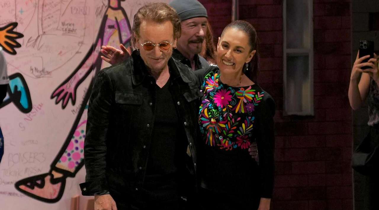 Sheinbaum explora proyectos para jóvenes en México impulsados por la banda irlandesa U2