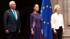 Sheinbaum recibe en Palacio Nacional a comisión de la Unión Europea