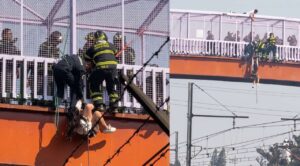 Mujer se lanza desde puente peatonal en Calzada Zaragoza; Línea A del Metro fue suspendida