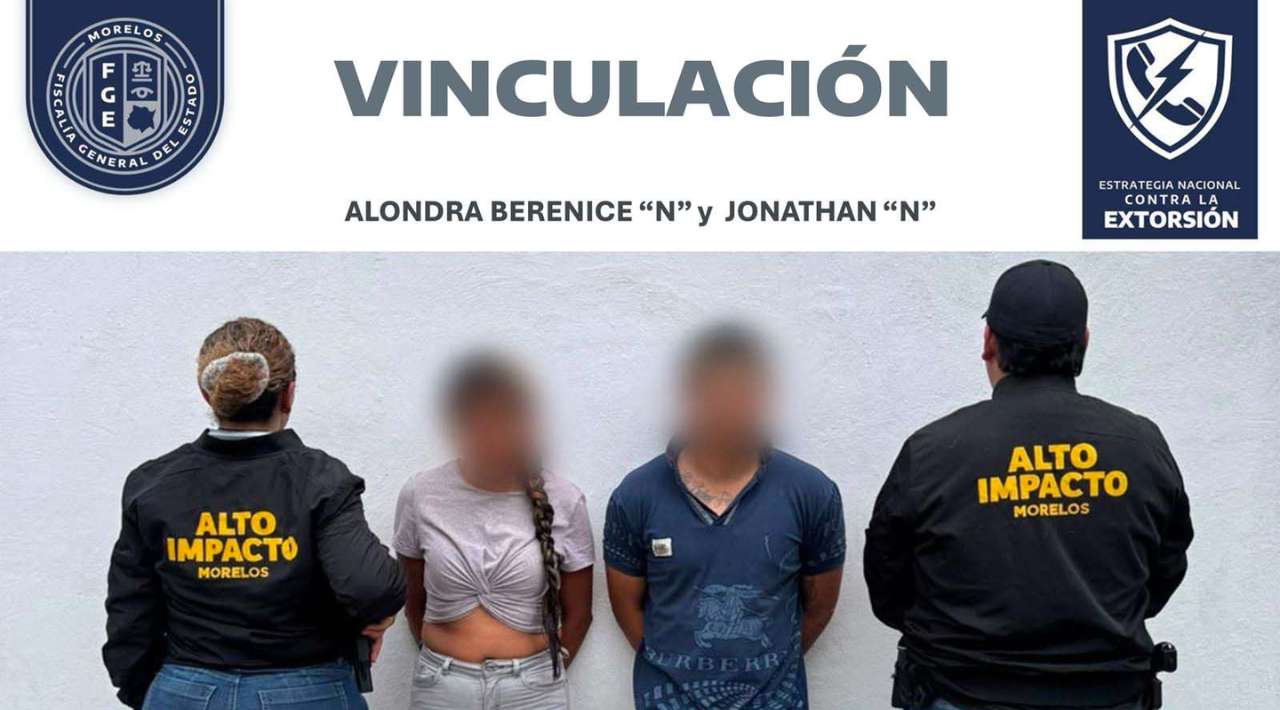 Pareja detenida por extorsión permanecerá en prisión preventiva