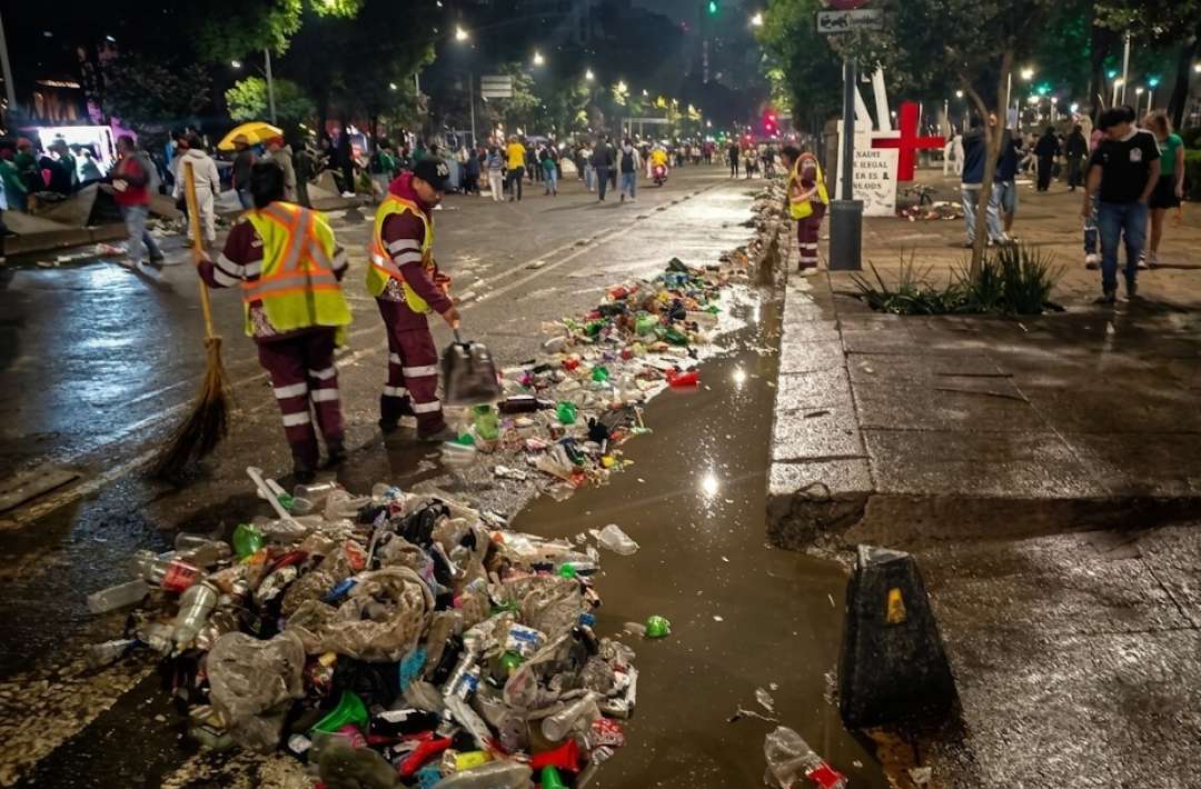 Retiran 40 toneladas de basura tras festejos por triunfo de México en el Mundial 2026