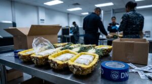 Incautan 30 kilos de cocaína ocultos en piñas con destino a Afganistán