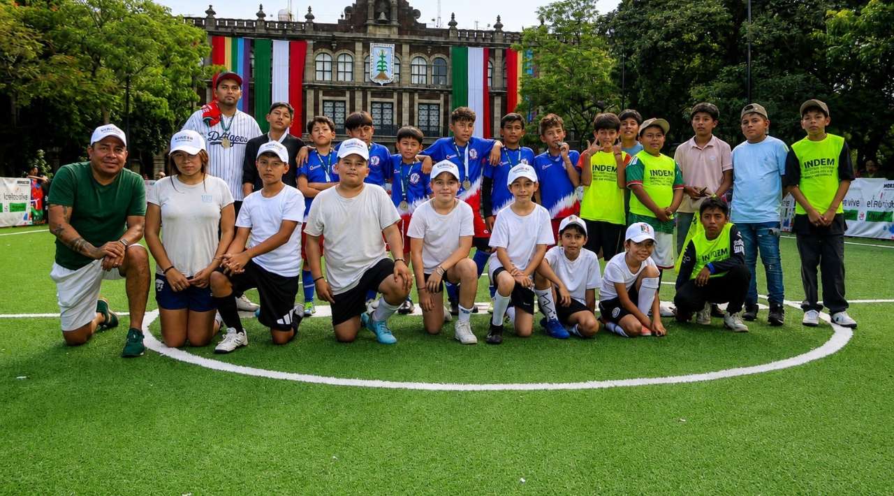 Niñas y niños viven jornada de futbol en “La Primavera del Mundial” Como parte de las actividades de “La Primavera del Mundial”