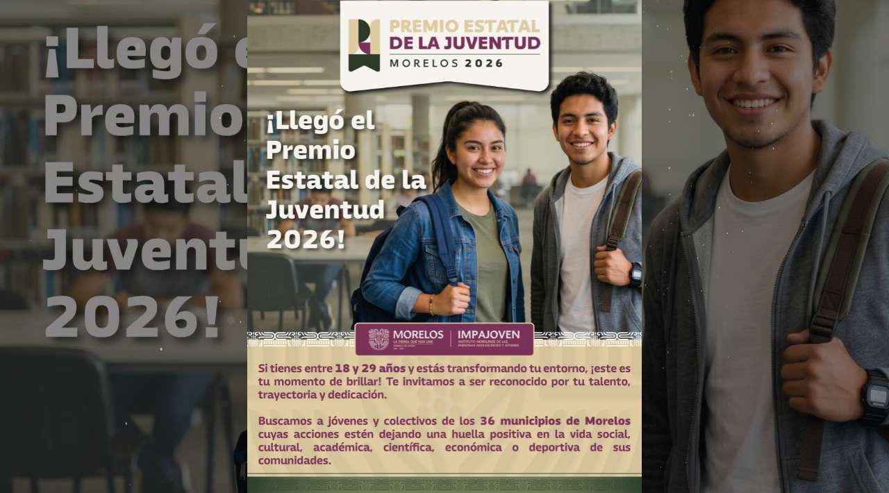 Abre convocatoria del Premio Estatal de la Juventud 2026; premio de 40 mil pesos por categoría