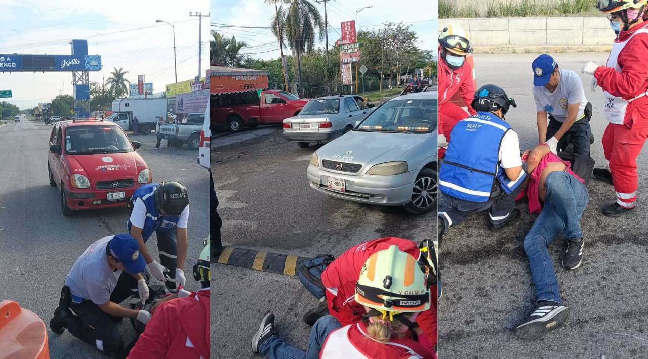 Motociclista lesionado tras derrapar en la carretera Tequesquitengo-Tehuixtla