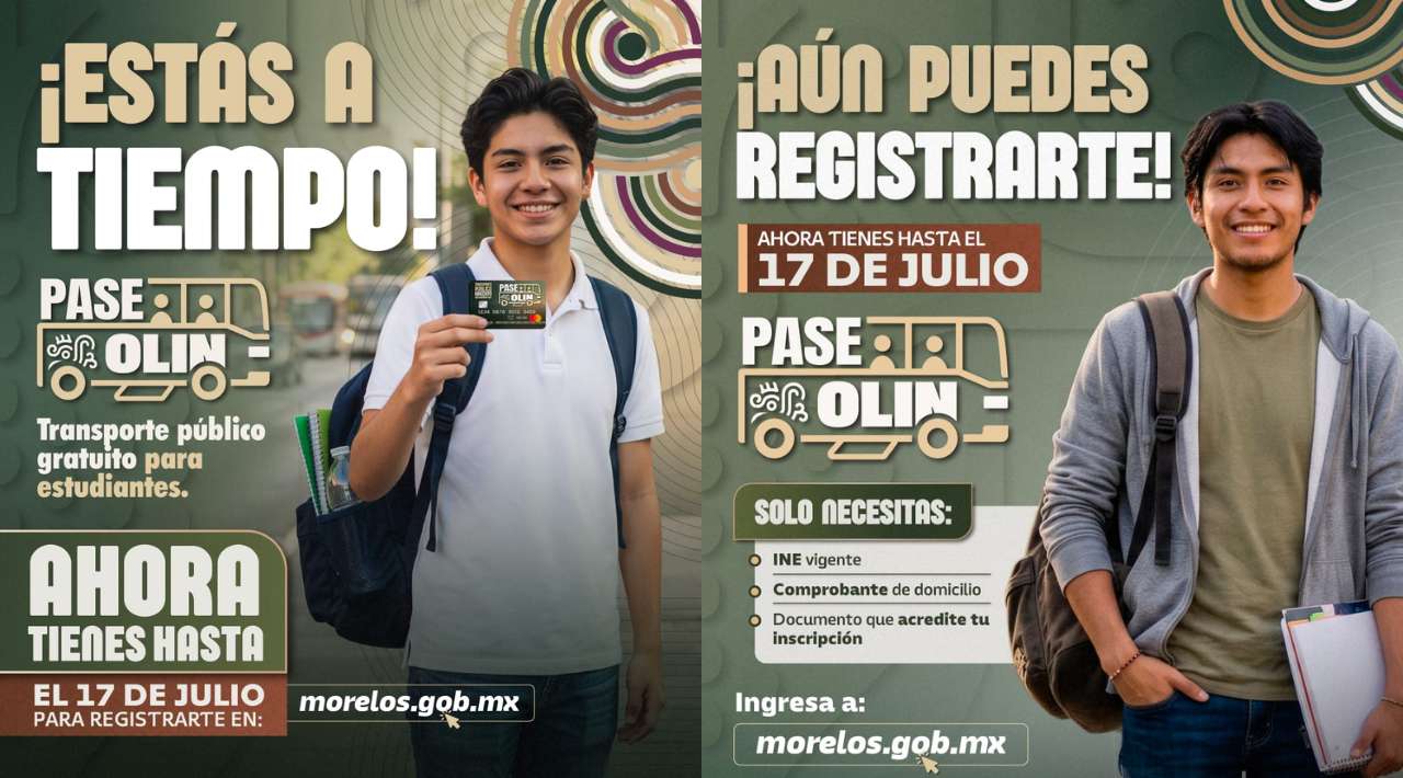 Amplían plazo de registro para el programa Pase Olin en Morelos: nueva fecha límite
