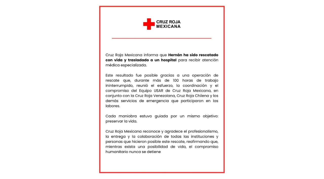 Hernán es rescatado con vida tras más de 100 horas de intensa búsqueda