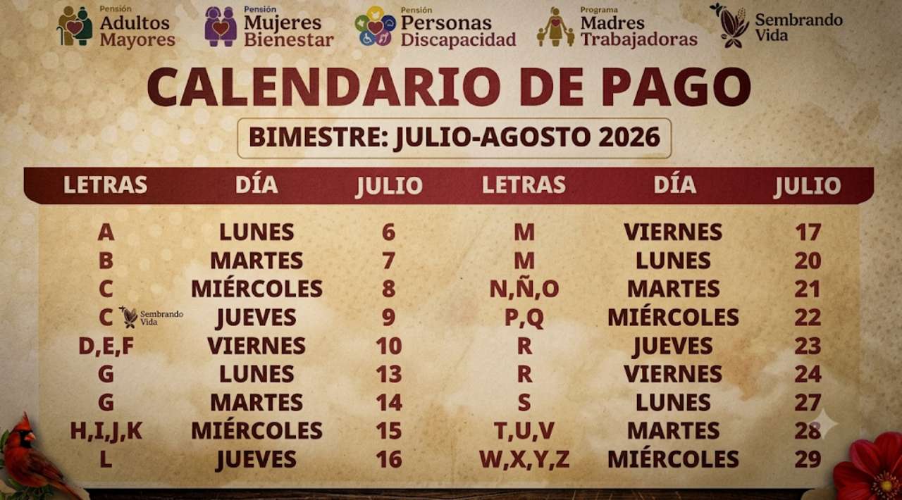 Inician pagos de la Pensión para Adultos Mayores y Mujeres Bienestar de julio-agosto