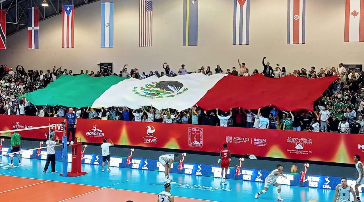 Selección Mexicana de Voleibol vence a República Dominicana y suma su tercer triunfo consecutivo en la Copa Panamericana en Morelos